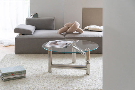 TELLS Isolde Sleek Minimalist Round Retro Coffee Table from TELLS