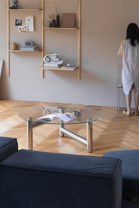 TELLS Isolde Sleek Minimalist Round Retro Coffee Table from TELLS