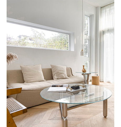 TELLS Isolde Sleek Minimalist Round Retro Coffee Table from TELLS