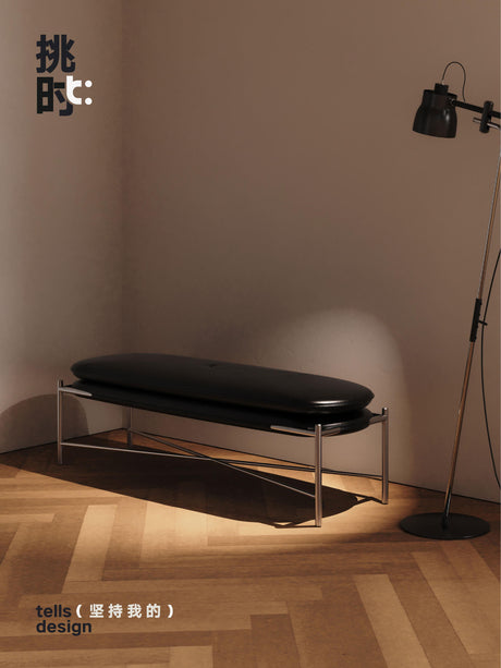 TELLS Marisol Vintage Luxe Leather Porch Bench from TELLS
