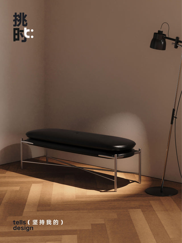 TELLS Marisol Vintage Luxe Leather Porch Bench from TELLS