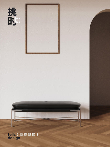 TELLS Marisol Vintage Luxe Leather Porch Bench from TELLS