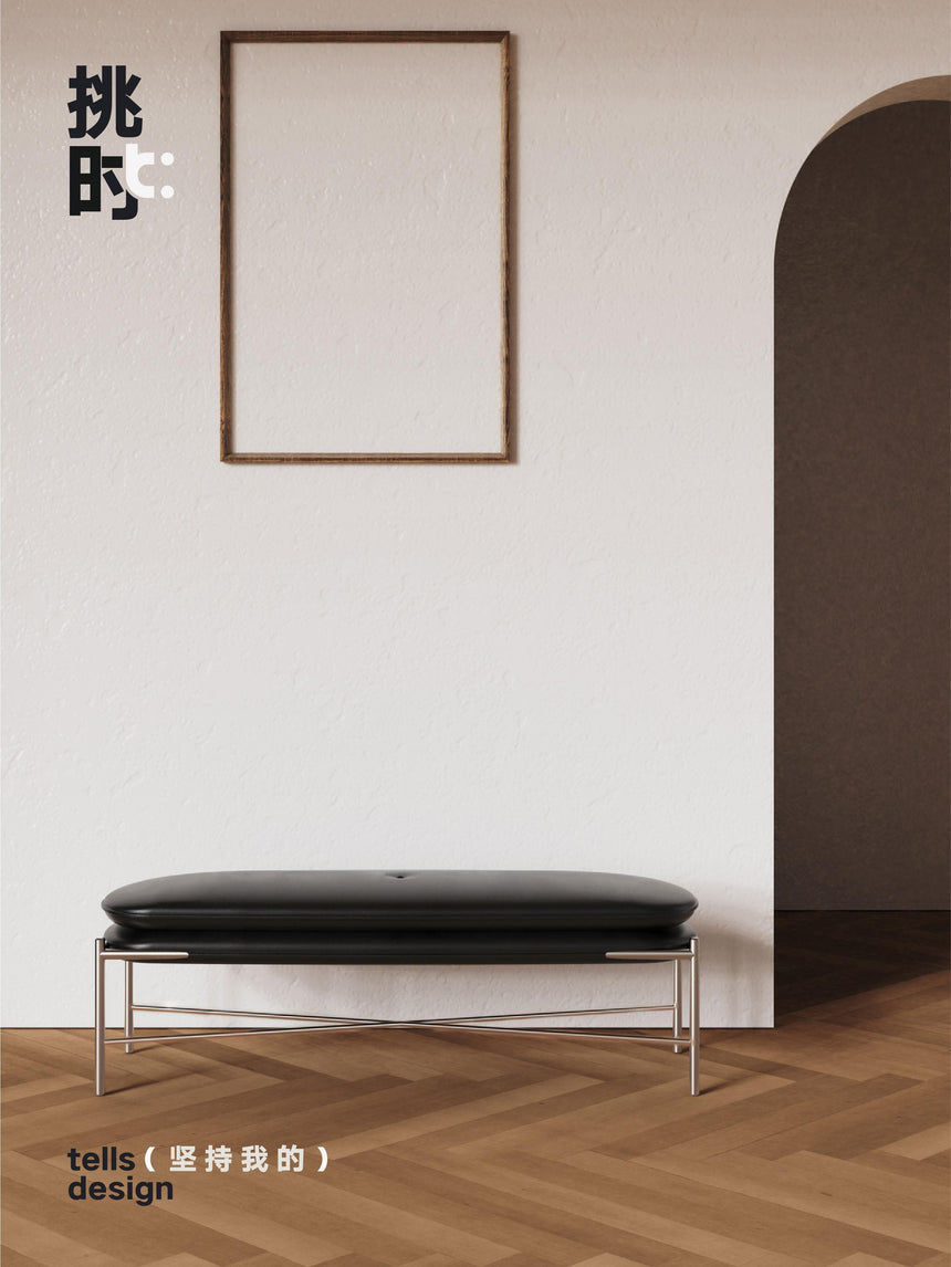 TELLS Marisol Vintage Luxe Leather Porch Bench from TELLS