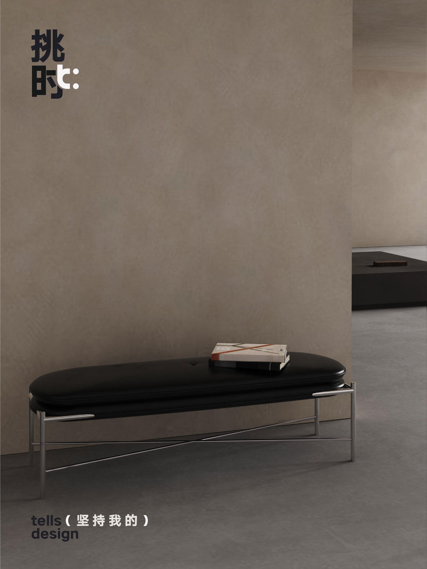 TELLS Marisol Vintage Luxe Leather Porch Bench from TELLS