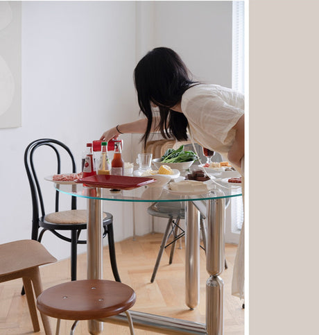 TELLS Santiago Elegant Tempered Glass Dining Table from TELLS
