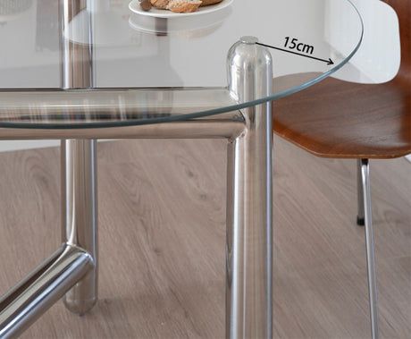 TELLS Santiago Elegant Tempered Glass Dining Table from TELLS