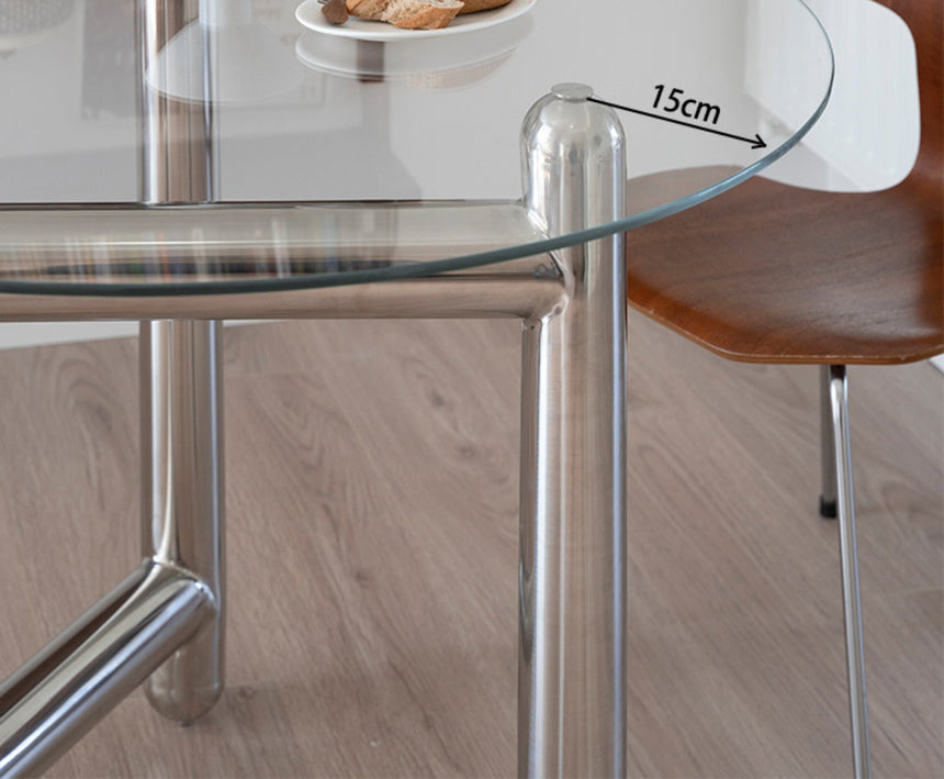 TELLS Santiago Elegant Tempered Glass Dining Table from TELLS