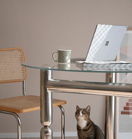 TELLS Santiago Elegant Tempered Glass Dining Table from TELLS