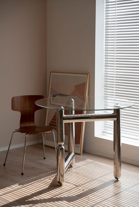 TELLS Santiago Elegant Tempered Glass Dining Table from TELLS