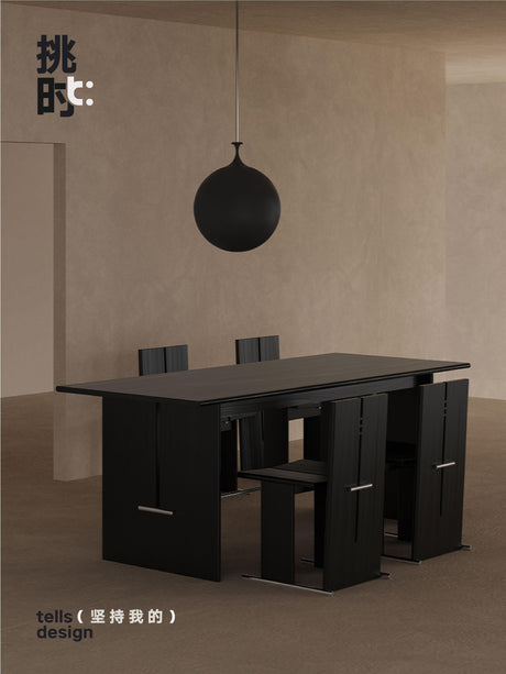 TELLS Santiago Retro Luxury Black Solid Wood Dining Chair from TELLS