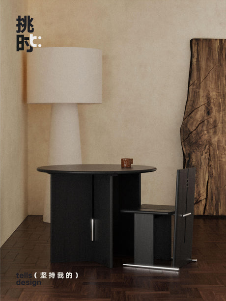 TELLS Santiago Retro Luxury Black Solid Wood Dining Chair from TELLS