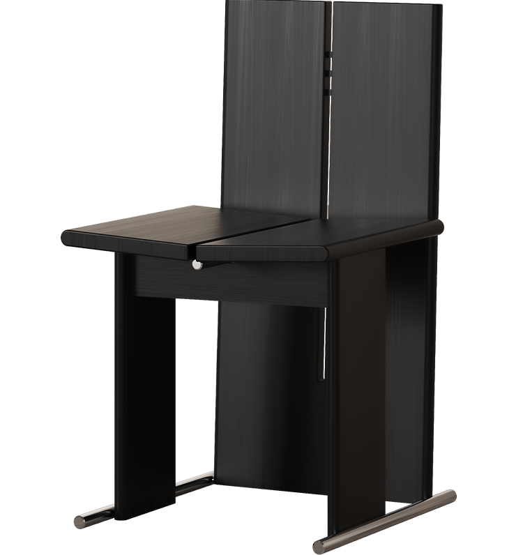 TELLS Santiago Retro Luxury Black Solid Wood Dining Chair from TELLS