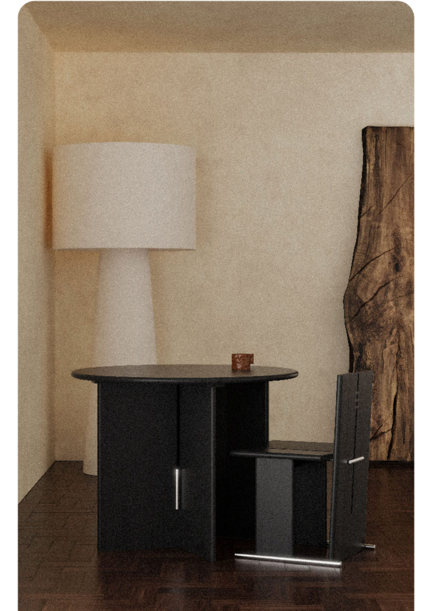 TELLS Santiago Retro Luxury Black Solid Wood Dining Chair from TELLS