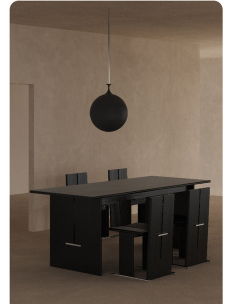 TELLS Santiago Retro Luxury Black Solid Wood Dining Chair from TELLS