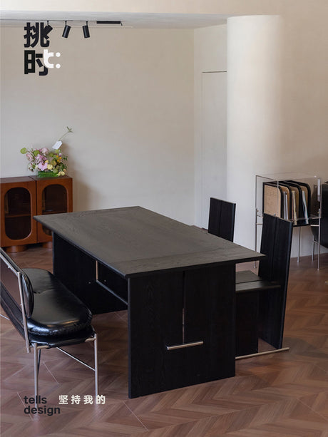 TELLS Santiago Rustic Black Walnut Dining Table from TELLS