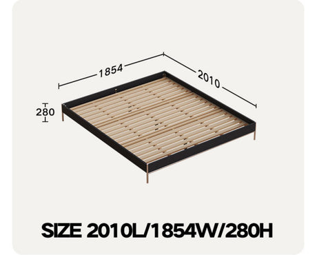 TELLS Santiago Solid Wood Modern Retro Double Bed with Shelf from TELLS