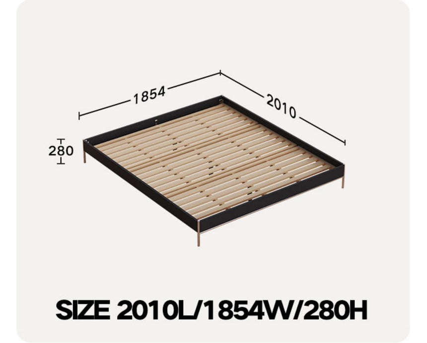TELLS Santiago Solid Wood Modern Retro Double Bed with Shelf from TELLS