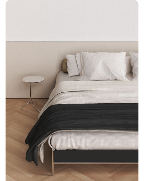 TELLS Santiago Solid Wood Modern Retro Double Bed with Shelf from TELLS