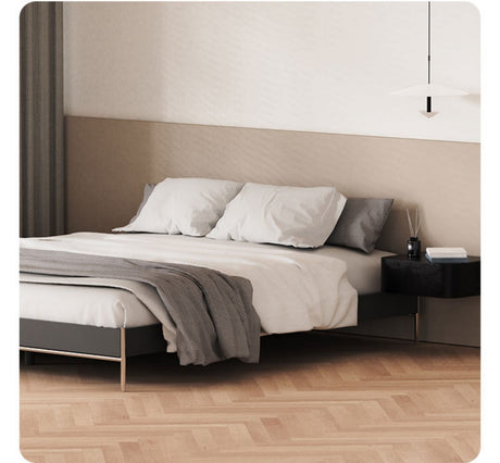 TELLS Santiago Solid Wood Modern Retro Double Bed with Shelf from TELLS