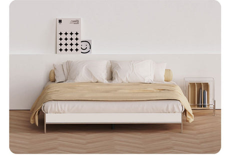 TELLS Santiago Solid Wood Modern Retro Double Bed with Shelf from TELLS