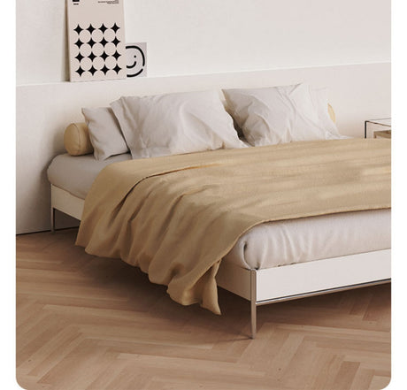 TELLS Santiago Solid Wood Modern Retro Double Bed with Shelf from TELLS
