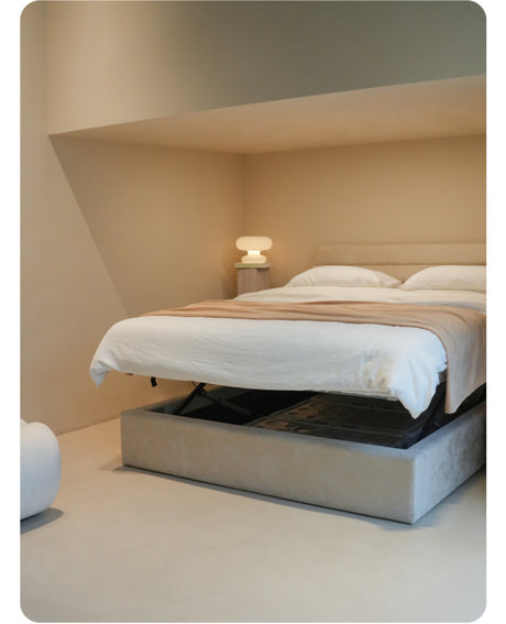 TELLS Zephyra Luxurious Soft Matte Leather Modern Retro Smart Bed Electric Lift Floor Storage Master Bedroom Bed from TELLS