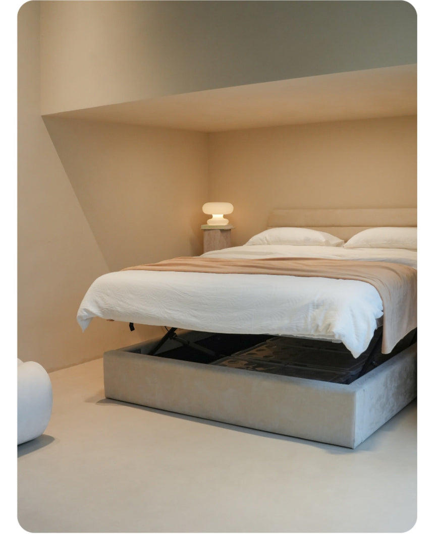 TELLS Zephyra Luxurious Soft Matte Leather Modern Retro Smart Bed Electric Lift Floor Storage Master Bedroom Bed from TELLS