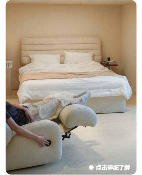 TELLS Zephyra Luxurious Soft Matte Leather Modern Retro Smart Bed Electric Lift Floor Storage Master Bedroom Bed from TELLS