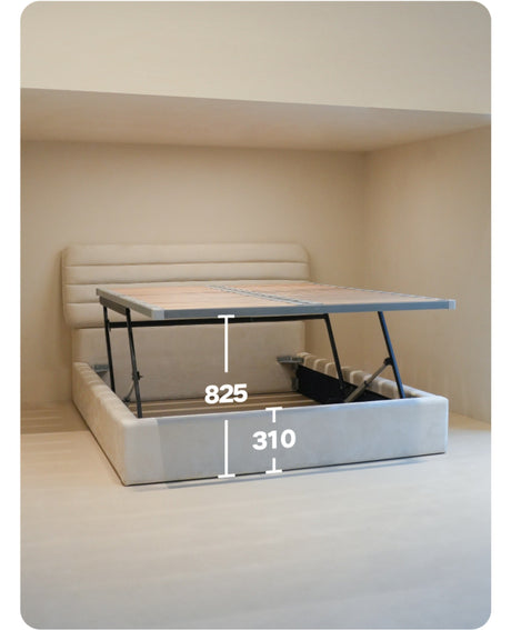 TELLS Zephyra Luxurious Soft Matte Leather Modern Retro Smart Bed Electric Lift Floor Storage Master Bedroom Bed from TELLS