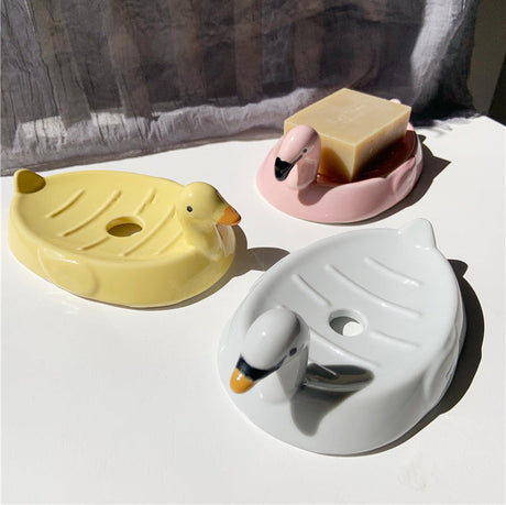 TIANRUN Amaryllis Vibrant Duck-Shaped Soap Holder Drying Rack from TIANRUN