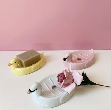 TIANRUN Amaryllis Vibrant Duck-Shaped Soap Holder Drying Rack from TIANRUN
