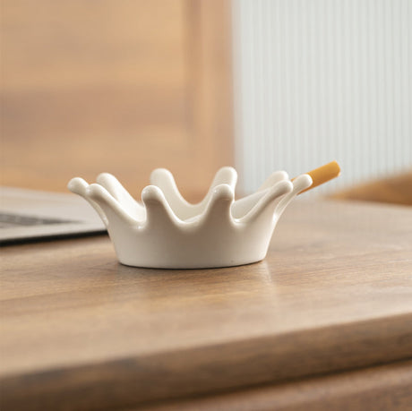TIANRUN Aveline Chic Crown Black Ceramic Ashtray from TIANRUN