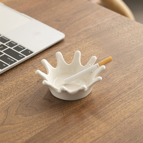 TIANRUN Aveline Chic Crown Black Ceramic Ashtray from TIANRUN