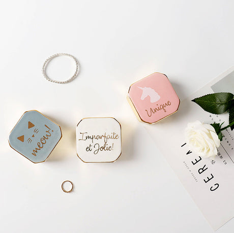 TIANRUN Celestine Elegant Ceramic Jewelry Storage Box from TIANRUN