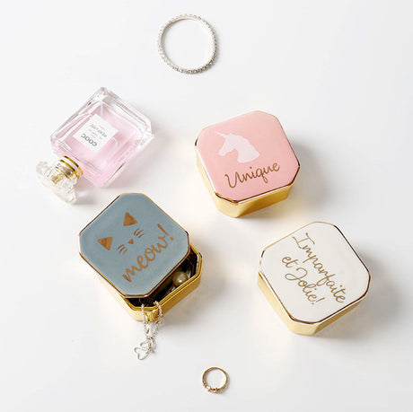 TIANRUN Celestine Elegant Ceramic Jewelry Storage Box from TIANRUN
