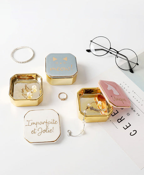 TIANRUN Celestine Elegant Ceramic Jewelry Storage Box from TIANRUN