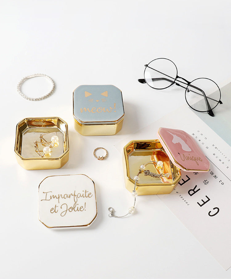 TIANRUN Celestine Elegant Ceramic Jewelry Storage Box from TIANRUN