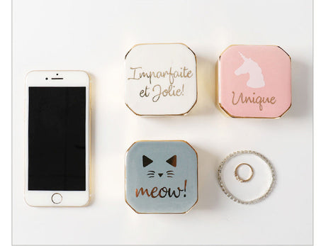 TIANRUN Celestine Elegant Ceramic Jewelry Storage Box from TIANRUN