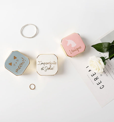 TIANRUN Celestine Elegant Ceramic Jewelry Storage Box from TIANRUN