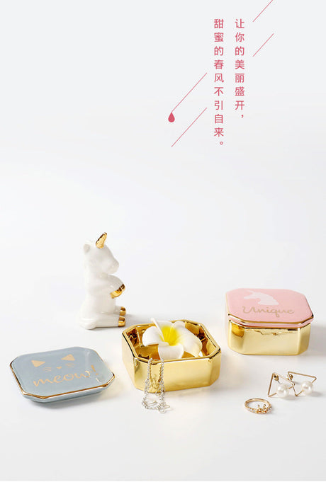 TIANRUN Celestine Elegant Ceramic Jewelry Storage Box from TIANRUN