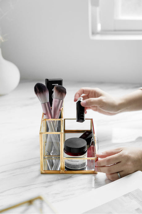 TIANRUN Elowen Chic Metallic Brush Lipstick Storage Box from TIANRUN