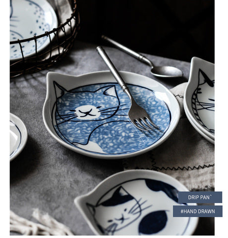 TIANRUN Haruki Artistic Hand-Painted Cat Ceramic Dish from TIANRUN