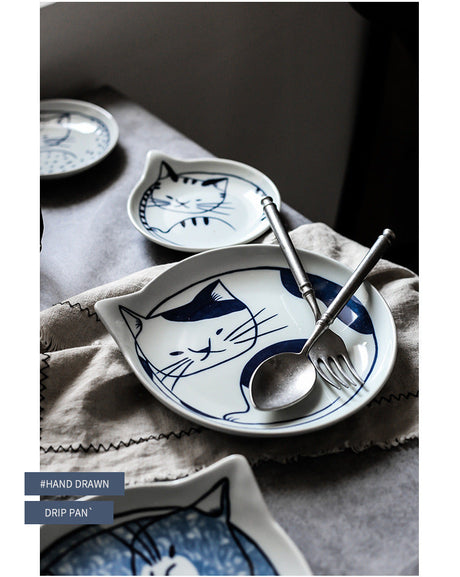 TIANRUN Haruki Artistic Hand-Painted Cat Ceramic Dish from TIANRUN