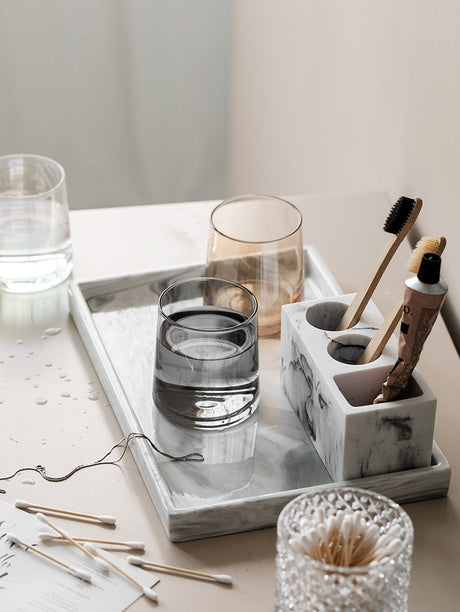 TIANRUN Marisol Elegant Minimalist Toothbrush Glass Holder Set from TIANRUN