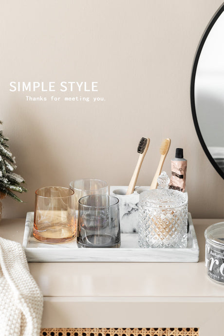 TIANRUN Marisol Elegant Minimalist Toothbrush Glass Holder Set from TIANRUN