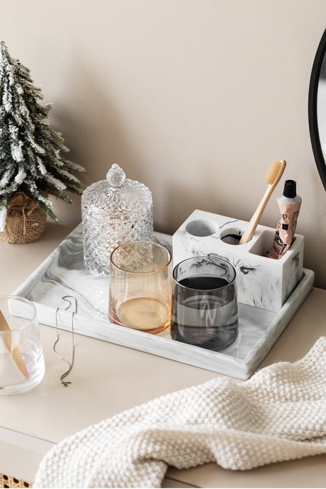 TIANRUN Marisol Elegant Minimalist Toothbrush Glass Holder Set from TIANRUN