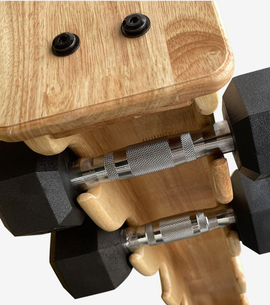 UPTITUDE Marcellus Elegant Natural Oak Dumbbell Rack from UPTITUDE