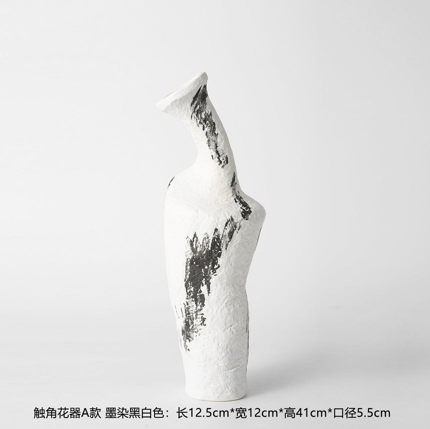 VAVINCI Aeliana Artistic Geometric Ceramic Flower Bottle from VAVINCI