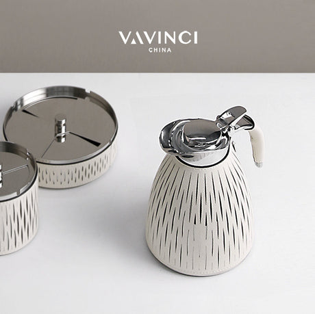 VAVINCI Aeliana Elegant Glossy Teapot & Glass Set Decor from VAVINCI