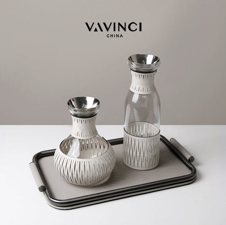 VAVINCI Aeliana Elegant Glossy Teapot & Glass Set Decor from VAVINCI